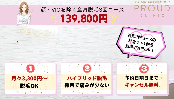プラウドクリニック全身比較
