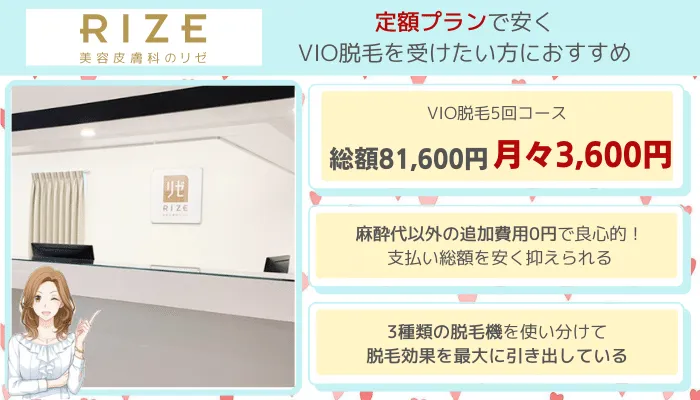 リゼクリニックVIO脱毛比較