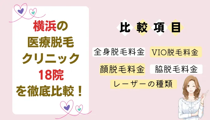 横浜の医療脱毛クリニック18院を徹底比較！
