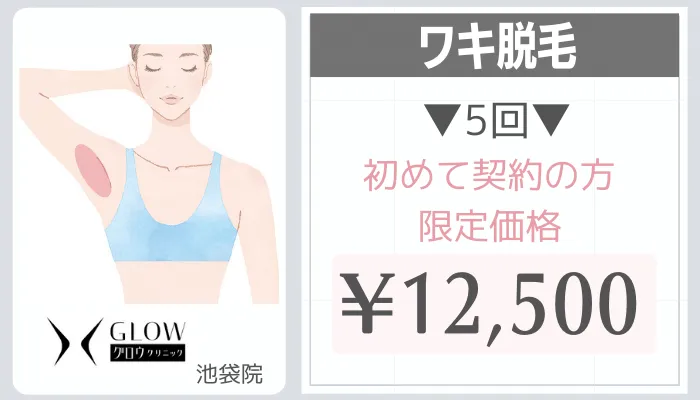 グロウクリニック池袋ワキ脱毛料金