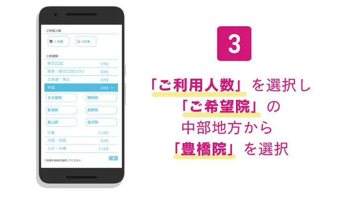 エミナルクリニック豊橋カウンセリング予約手順3
