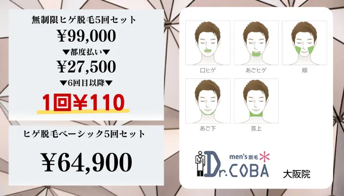 ドクターコバ大阪比較料金ヒゲ