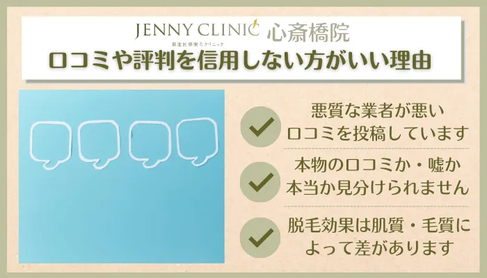 ジェニークリニック心斎橋口コミ