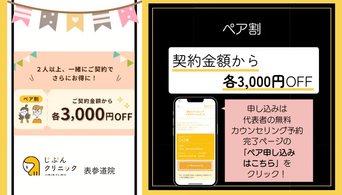 じぶんクリニック表参道ペア割