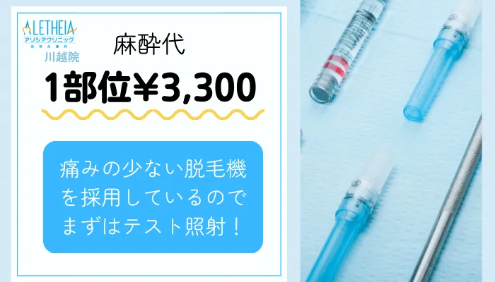 アリシアクリニック川越麻酔代