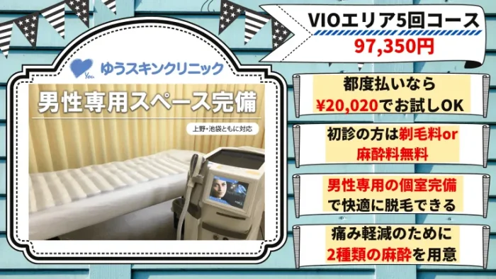 ゆうスキンクリニックメンズVIO脱毛
