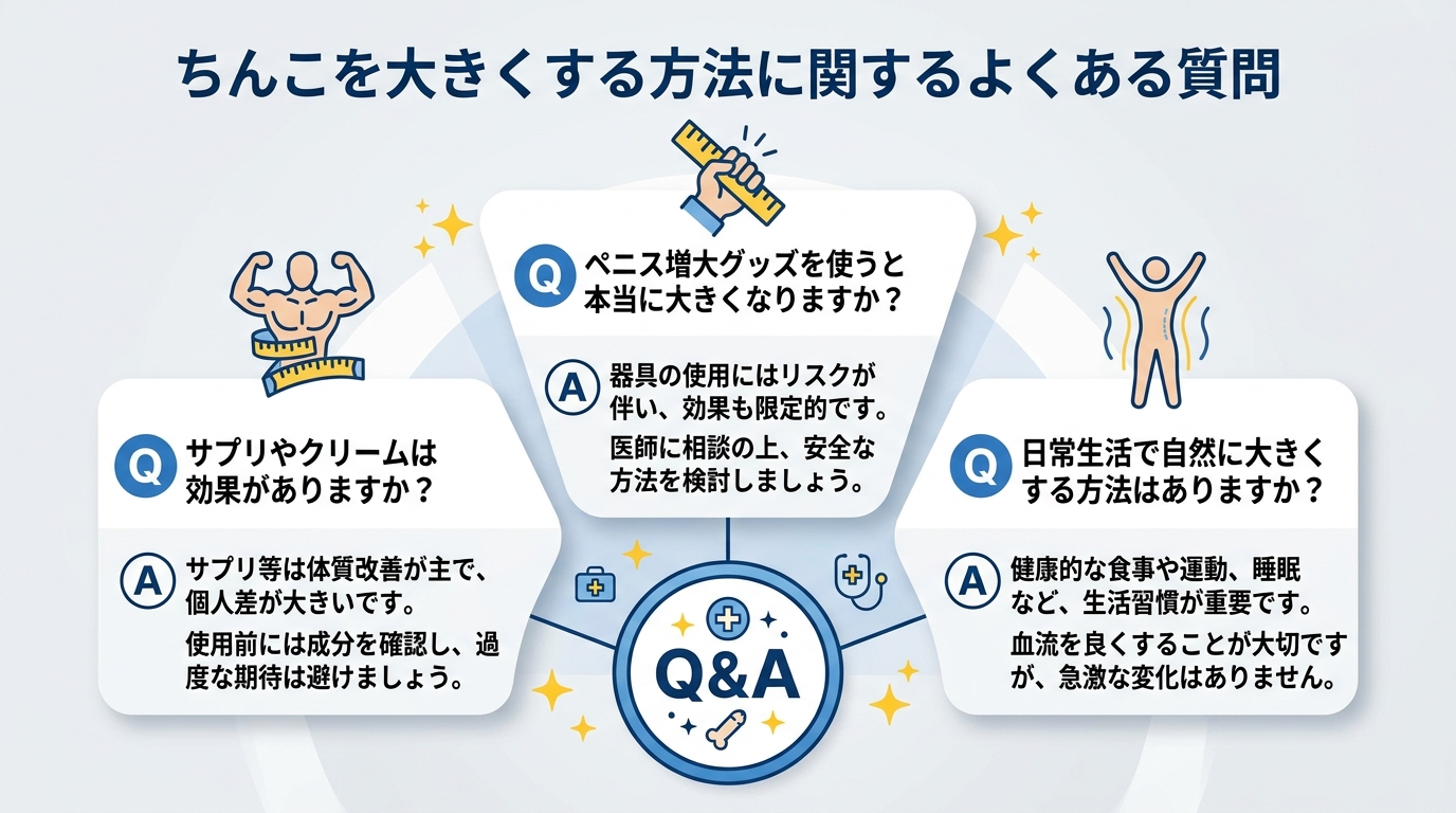 ちんこを大きくする方法に関するよくある質問