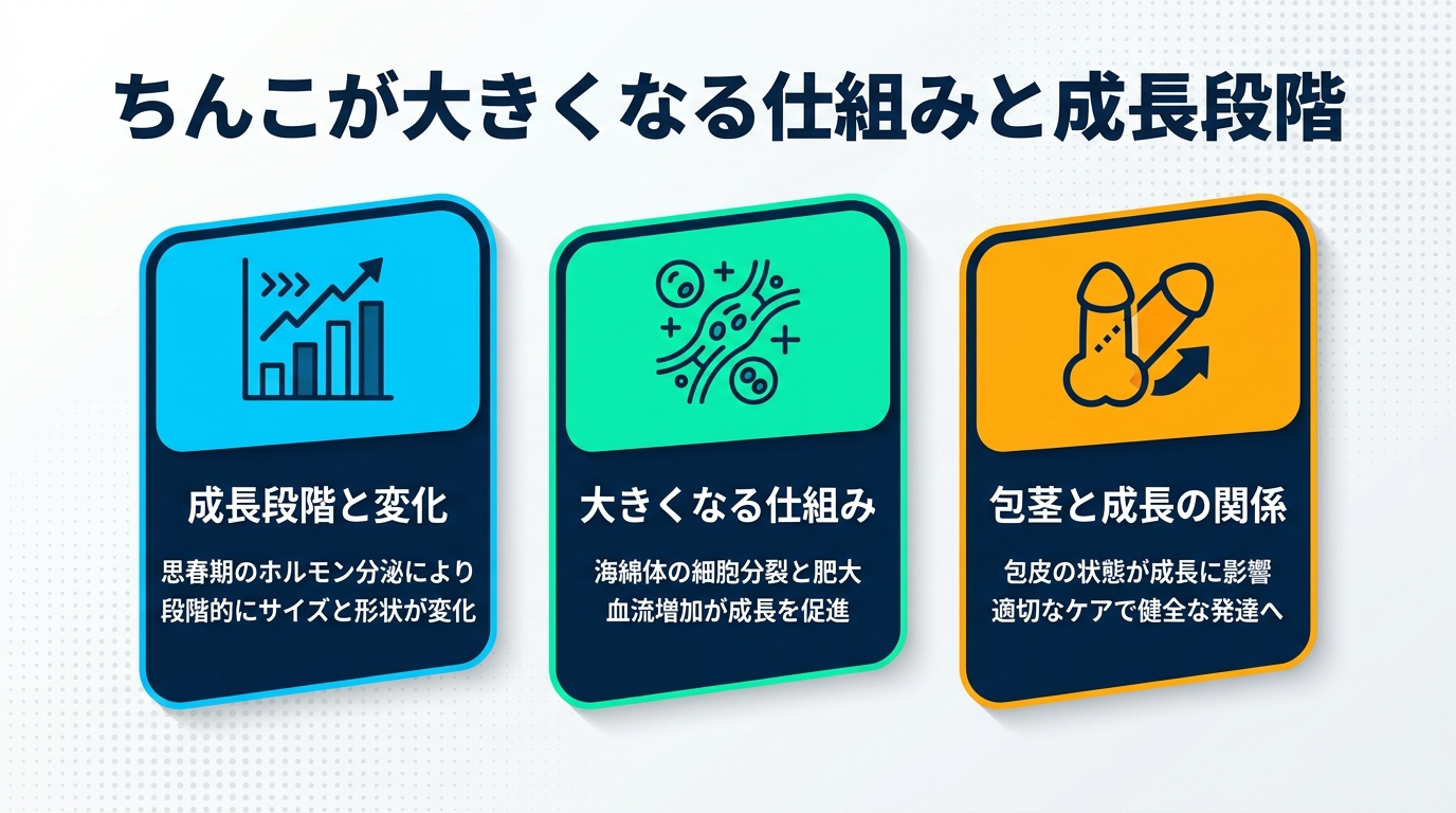 ちんこが大きくなる仕組みと成長段階