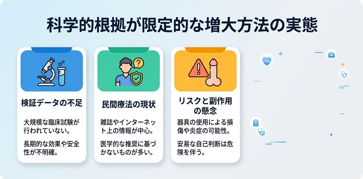 科学的根拠が限定的な増大方法の実態
