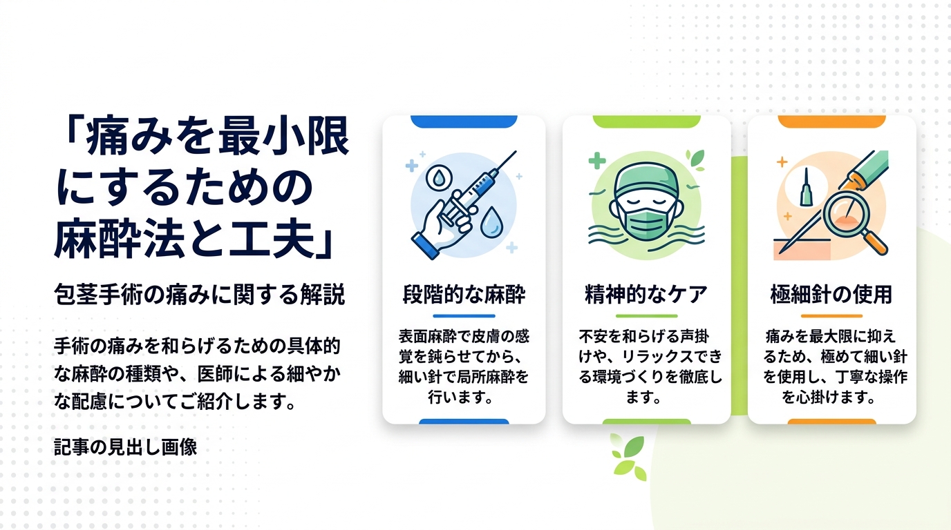痛みを最小限にするための麻酔法と工夫
