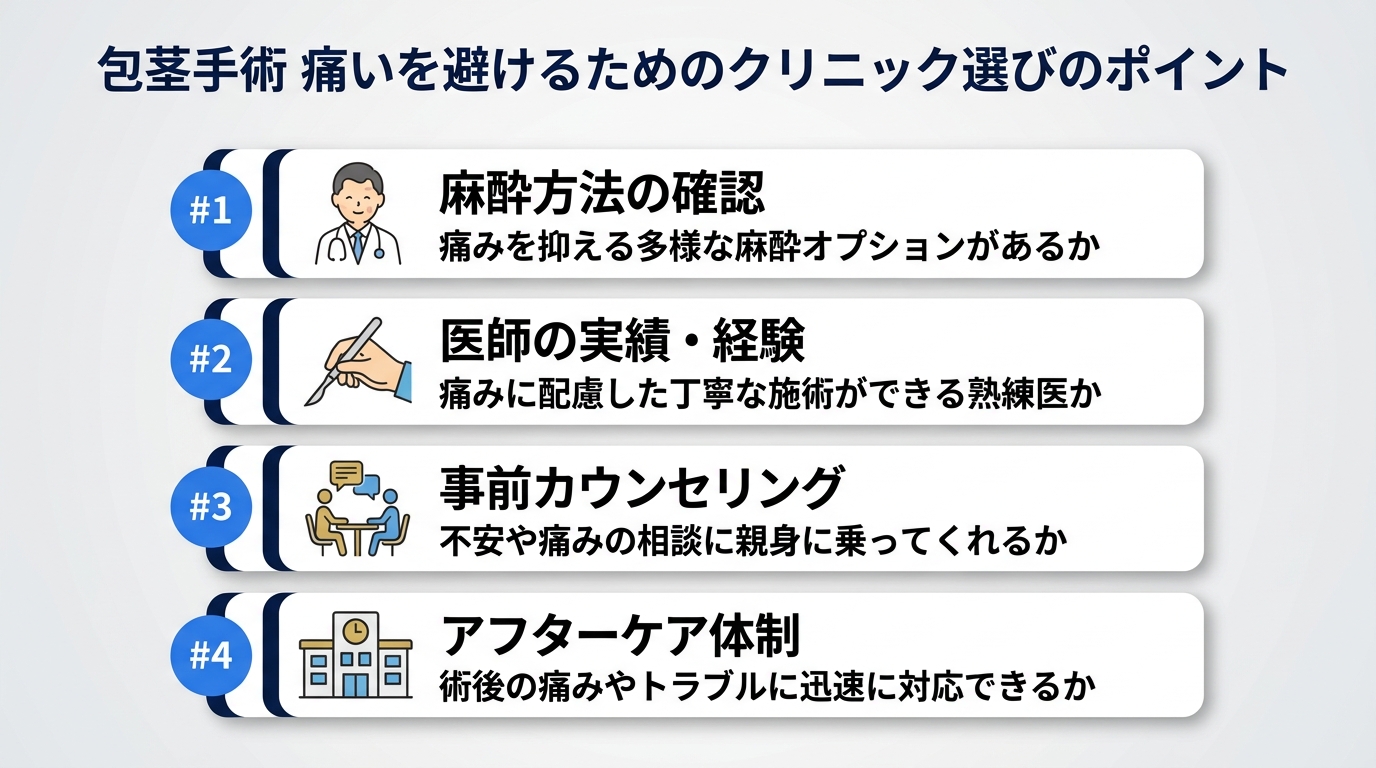 包茎手術 痛いを避けるためのクリニック選びのポイント