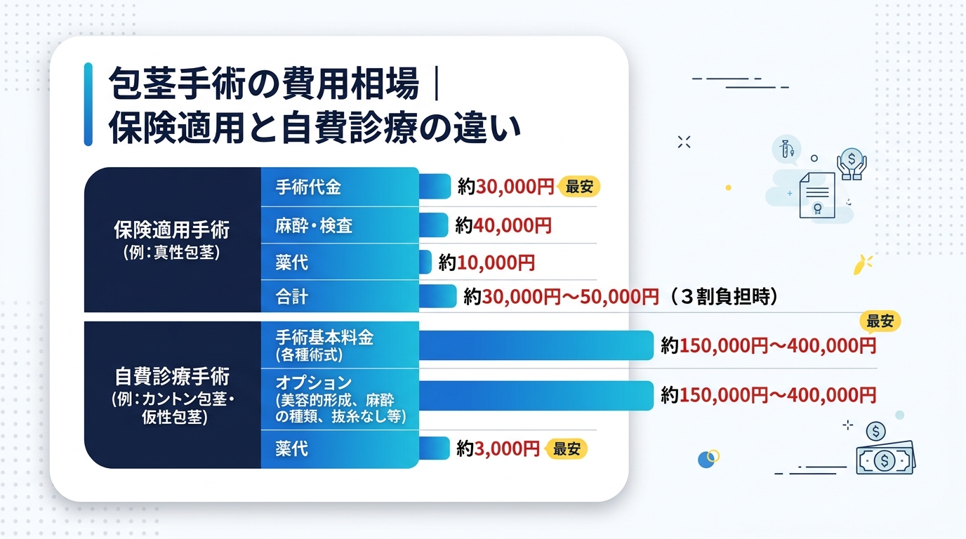 包茎手術の費用相場｜保険適用と自費診療の違い