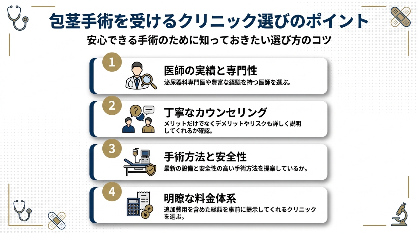 包茎手術を受けるクリニック選びのポイント