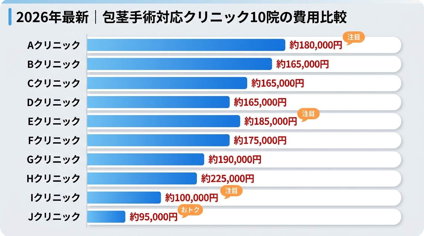 2026年最新｜包茎手術対応クリニック10院の費用比較