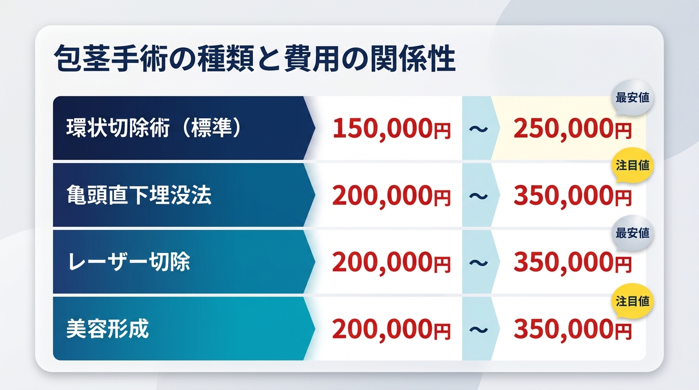 包茎手術の種類と費用の関係性